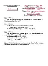Kì kiểm tra số 2 môn Đại số Lớp 9 - Năm học 2018-2019 - Trường THCS Hòa Khánh